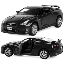 Машинка металева Kinsmart 1:36 2009 Nissan GT-R R35 інерційна, двері відчиняються KT5340W / Чорний