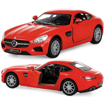 Металлическая инерционная машинка Kinsmart 1:36 Mercedes-AMG GT с открывающимися дверями KT5388W / Красный