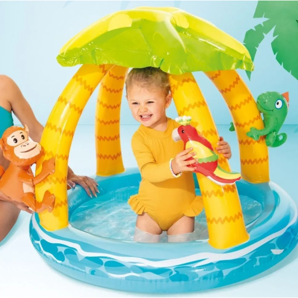 Басейн надувний Intex, 102х86 см, Тропічний острів, 58417, 45 л, 1-3 роки