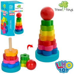 Дерев'яна Кольорова Пірамідка "Tree Toys" MD1712