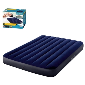 Матрац надувний Intex 64758 Classic Downy 137×191×25 см, полуторний, велюровий, Fiber-Tech