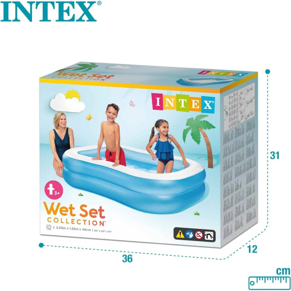 Надувний басейн Intex Swim Center Family Pool 203×152×48 см (57180), 540 л