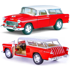 Машинка металева Kinsmart 1:40 1955 Chevy Nomad KT5331W інерція / Червоно-білий