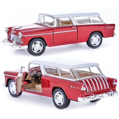 Машинка металлическая Kinsmart 1:40 1955 Chevrolet Nomad KT5331W инерция / Бордово-белый
