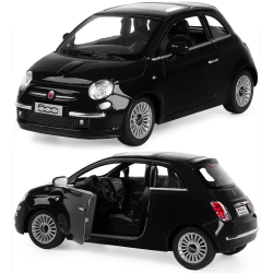 Машинка металева Kinsmart 1:28 Fiat 500 2007 інерційна, двері відчиняються / Чорний KT5345W