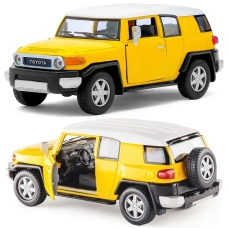 Металева машинка Kinsmart 1:36 Toyota FJ Cruiser KT5343W, інерційна в коробці / Колір Жовтий