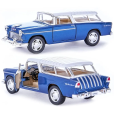 Машинка металлическая Kinsmart 1:40 1955 Chevrolet Nomad KT5331W инерция / Сине-белый