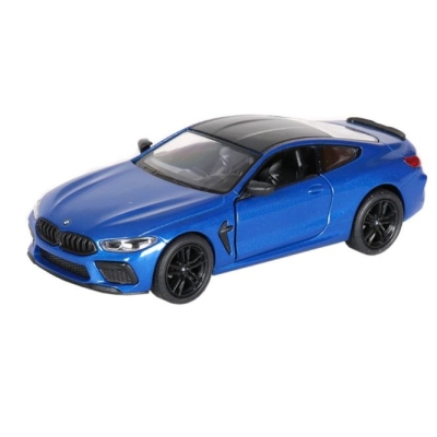 Металлическая модель машинки Kinsmart 1:38 BMW M8 Competition Coupe KT5425W с инерционным механизмом, открывающиеся двери / синий
