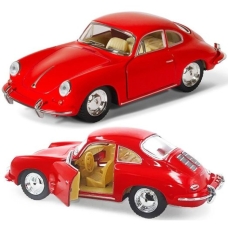 Машинка металева Porsche 356 B Carrera 2 Kinsmart 1:32 інерційна KT5398W колір червоний