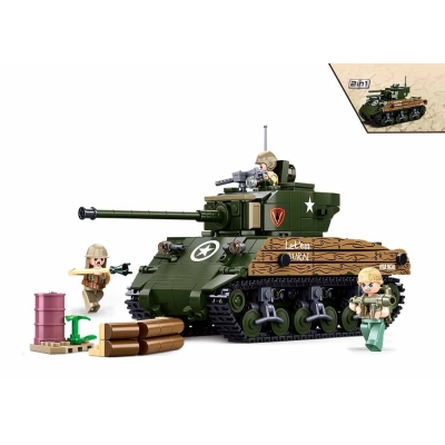 Конструктор Sluban Середній Танк M4A3 (76W) серії Другої світової війни 715 деталей M38-B1110