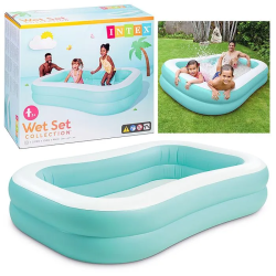 Надувний басейн Intex 57181 Aqua Swim Center Family Pool (229×147×46 см), від 3 років
