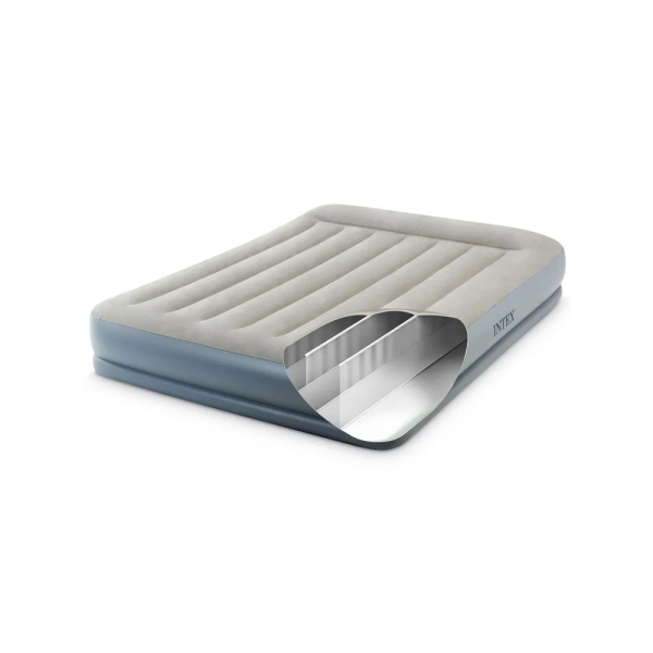 Intex Велюр матрац 64118 ND (2) 152х203х30см, вбудований електронасос, двоспальний