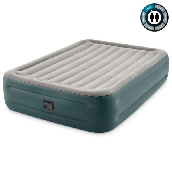 Intex Велюр матрас 64126 NP/ND (2) 152х203/206х46 см, встроенный электрический насос, двуспальный
