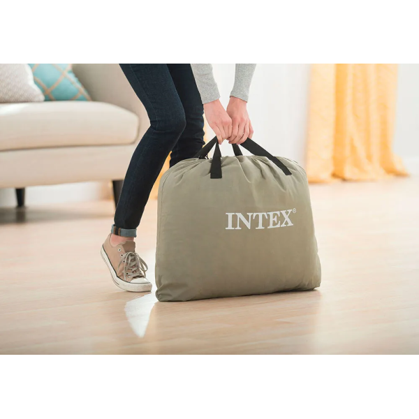 Intex Велюр матрас 64126 NP/ND (2) 152х203/206х46 см, встроенный электрический насос, двуспальный