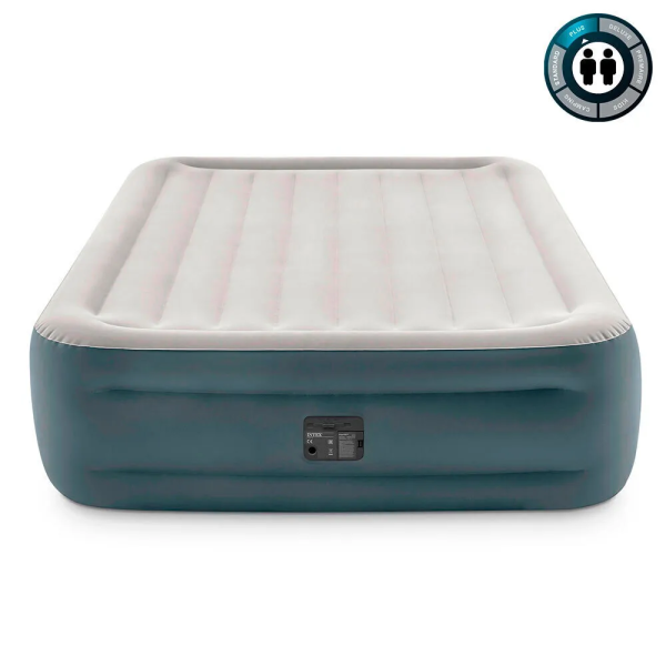 Intex Велюр матрас 64126 NP/ND (2) 152х203/206х46 см, встроенный электрический насос, двуспальный