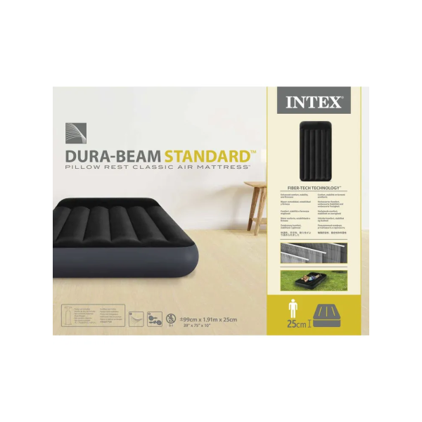 Intex Велюр матрац 64141 (4) розмір 191х99х25 см, односпальна, з підголівником