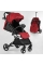 Візок прогулянковий дитячий "JOY" Comfort L-52304 колір ЧЕРВОНИЙ, рама сталь з алюмінієм, футкавер, підсклянник, телескопічна ручка