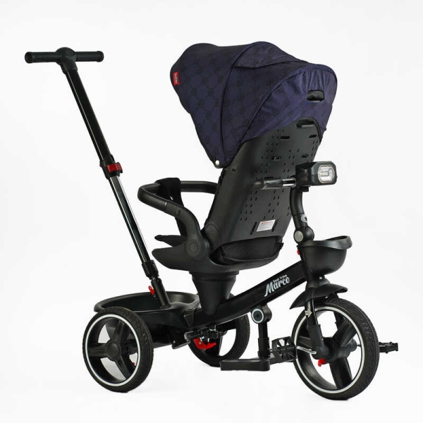 Велосипед 9155/331-09 BestTrike "Marco" поворотне сидіння, складне кермо, колеса з прогумованим PU, кошик, телескопічна ручка, фара музична
