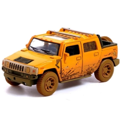 Модель машины Kinsmart 1:40 "HUMMER H2 SUT (Muddy)" инерция KT5097WY / Желтая