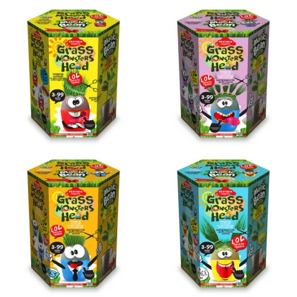 Набір творчості "Grass monsters head" GMH-01-01U,02U,03U...08U УКР. (8) "Danko Toys"