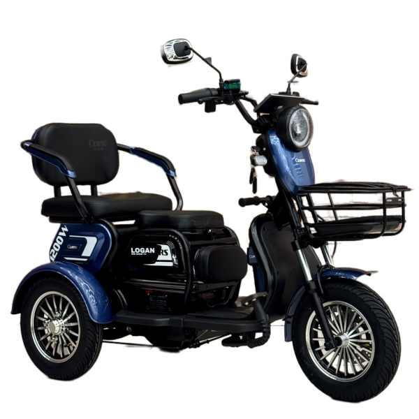 Електричний трицикл Corso «Logan» LN-812003 (1) + 1 ЯЩИК АКУМ, двигун 1200W, акумулятор 72V/23Ah, колеса 300-10, в коробці