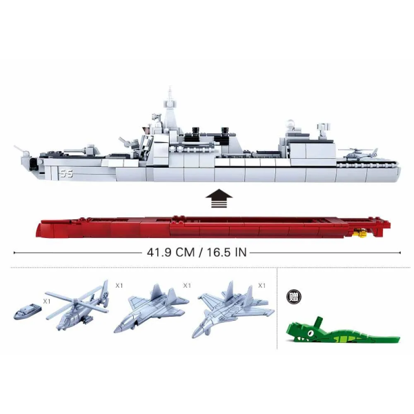 Конструктор SLUBAN M38-B0700 Військовий Корабель Міноносець 618 деталей
