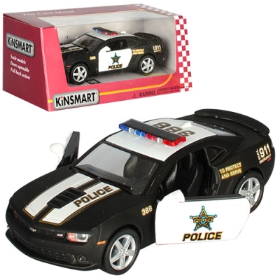 Знижка (ушкоджена коробка) Машина KT5383WP "2014 Chevrolet Camaro" метал, інер-я, поліція, 12 см, 1:38, відкр. двері, рез.колеса, в кір-ці 16-7-8 см