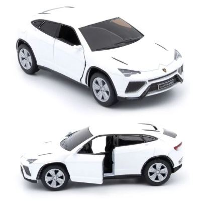 Металлическая машинка Kinsmart 1:38 Lamborghini Urus KT5368W с инерционным движением, открывающиеся двери / Белый