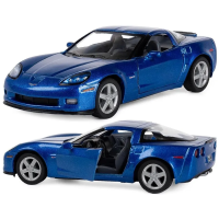 Металлическая инерционная машинка Kinsmart 1:36 Chevrolet Corvette Z06, с открывающимися дверями, синяя KT5320W