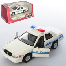 Металлическая инерционная машинка Kinsmart 1:42 Ford Crown Victoria Police Interceptor KT5342W, открывающиеся двери