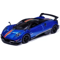 Металлическая машинка Kinsmart 1:38 2016 Pagani Huayra BC инерционная с открывающимися дверями KT5400WF / Синяя с принтом