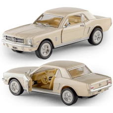 Машинка металева Kinsmart 1:36 Ford Mustang інерційна, двері відчиняються KT5351W / Світло-бежевий