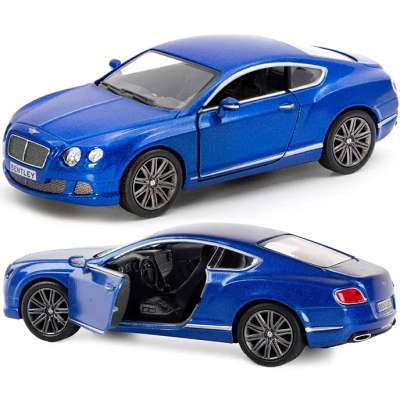 Машинка металлическая Kinsmart 1:38 Bentley Continental GT 2012 (инерционная, двери открываются, синяя KT5369W)