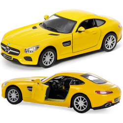 Машинка металева Kinsmart 1:36 Mercedes-AMG GT інерційна, двері відчиняються KT5388W / Жовтий