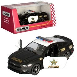 Машинка металева Kinsmart 1:38 2015 Ford Mustang GT Police інерційна, двері відчиняються KT5386WP