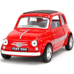 Машинка металева Kinsmart 1:24 Fiat 500 1957 інерційна, двері відчиняються, червона, KT5004W