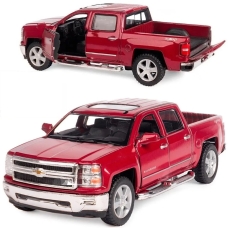 Машинка металева Kinsmart 1:46 2014 Chevrolet Silverado інерційна, двері та багажник відчиняються KT5381W / Бордовий