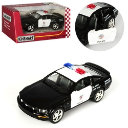 Машинка металева Kinsmart 1:38 Ford Mustang GT Police інерційна, двері відчиняються KT5091WP