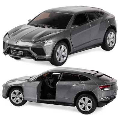 Металлическая машинка Kinsmart 1:38 Lamborghini Urus KT5368W с инерционным приводом, открывающиеся двери / Серый