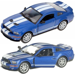 Машинка металева Kinsmart 1:38 Ford Mustang Shelby GT500 2007 KT5310W інерційна, двері відчиняються / Синьо-білий