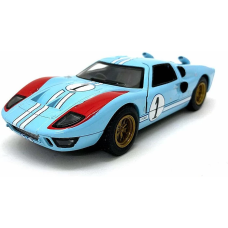 Машинка металева Kinsmart 1:32 1966 Ford GT40 MKII KT5427WF інерційна, двері відчиняються / Блакитний