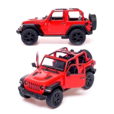 Машинка металева Kinsmart 1:34 2018 Jeep Wrangler KT5412WA інерційна, двері відчиняються / Червоний з відкритим верхом