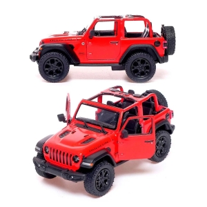 Машинка металева Kinsmart 1:34 2018 Jeep Wrangler KT5412WA інерційна, двері відчиняються / Червоний з відкритим верхом