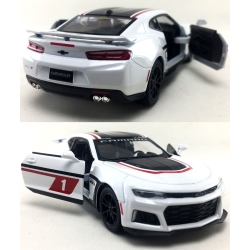 Металева машинка Kinsmart 1:38 Chevrolet Camaro ZL1 2017 KT5399WF інерційна, колір Білий з принтом