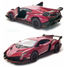 Машинка металлическая Kinsmart 1:36 Lamborghini Veneno KT5367W (Бордовый)