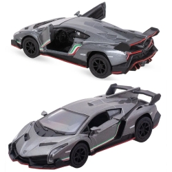 Машинка металева Kinsmart 1:36 Lamborghini Veneno KT5367W (СІРИЙ)