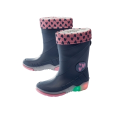Резиновые сапоги с подсветкой для девочки Lupilu 3M Scotchlite™ 24-25 Синий (Роз. серд.)