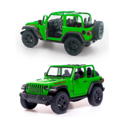 Машинка металева Kinsmart 1:34 2018 Jeep Wrangler KT5412WA інерційна, двері відчиняються / Зелений з відкритим верхом