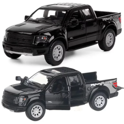 Машинка металева Kinsmart 1:46 2013 Ford F-150 SVT Raptor SuperCrew KT5365W інерційна, двері відчиняються / Чорний