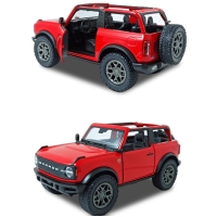 Машинка металлическая Kinsmart 1:34 2022 Ford Bronco (Open Top) KT5438WA инерционная, дверь открывается / Красный